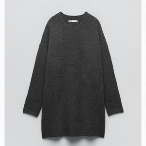 Zara soft knit dress, dark grey, size medium